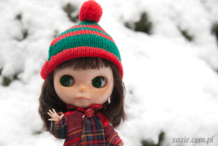 lalka Blythe doll Orka Simply Chocolate custom by Zazie winter first snow