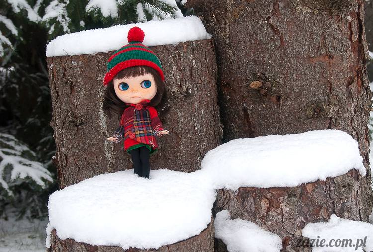 lalka Blythe doll Orka Simply Chocolate custom by Zazie winter first snow