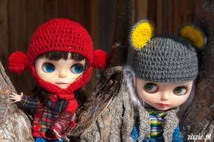 lalka Blythe doll Simply Chocolate & Vanilla custom ooak by Zazie Oh!Zazie, winter time play on the snow ski mountains