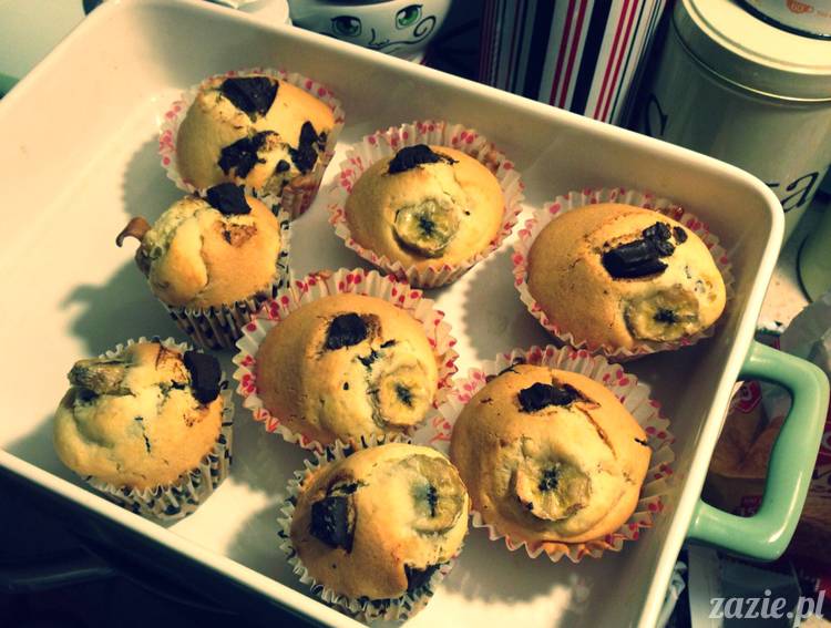 muffiny czekoladowe Zazie z bananem i nutellą