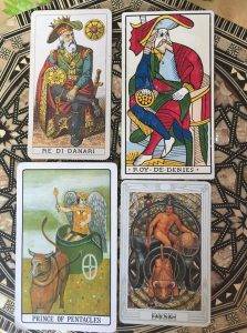 karta dnia: KRÓL DENARÓW (albo KSIĄŻĘ PENTAKLI, albo KSIĄŻĘ DYSKÓW*)